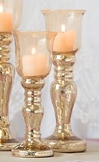 glass topped gold candle holder